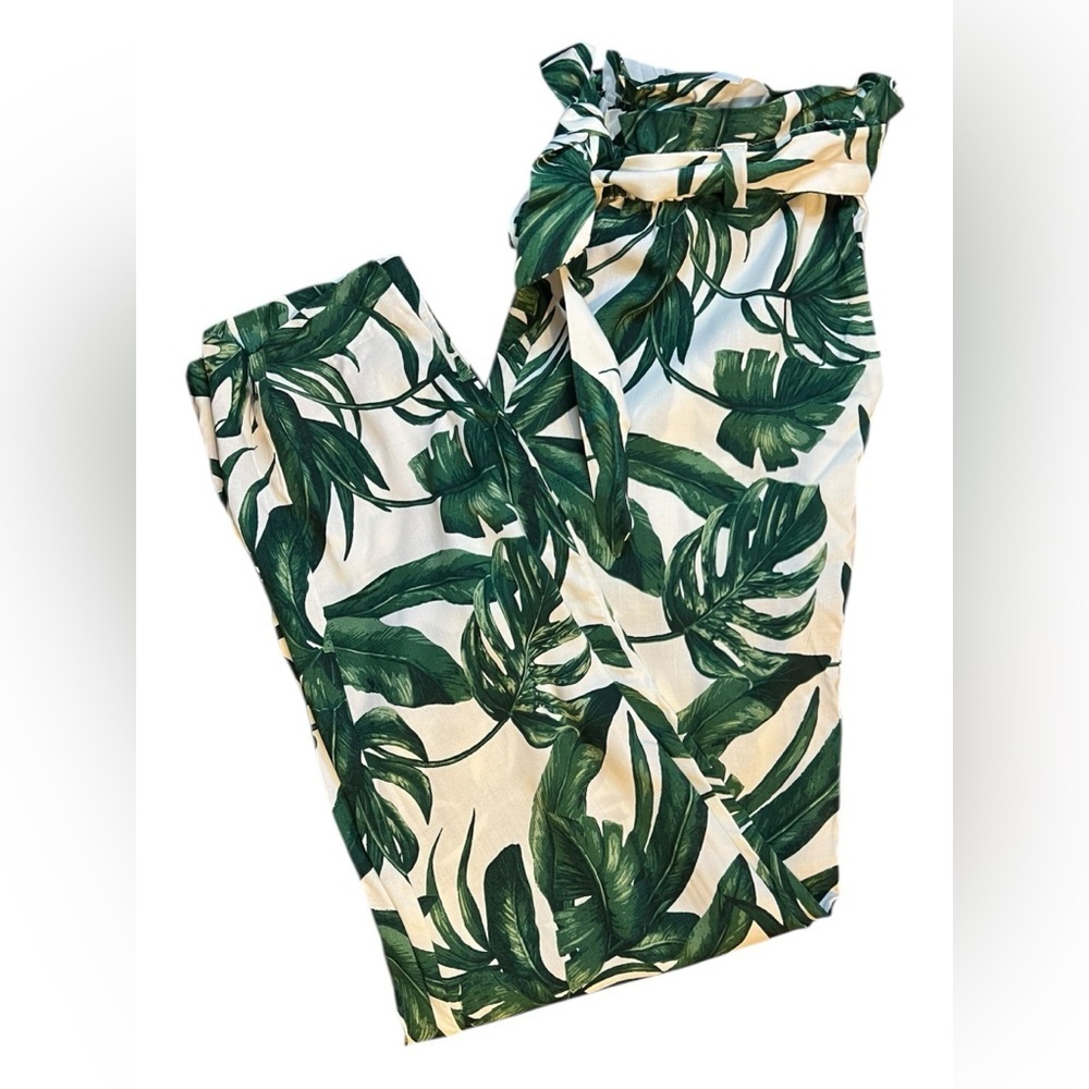 H&M Tropical Leaf Print Pants – Size 4